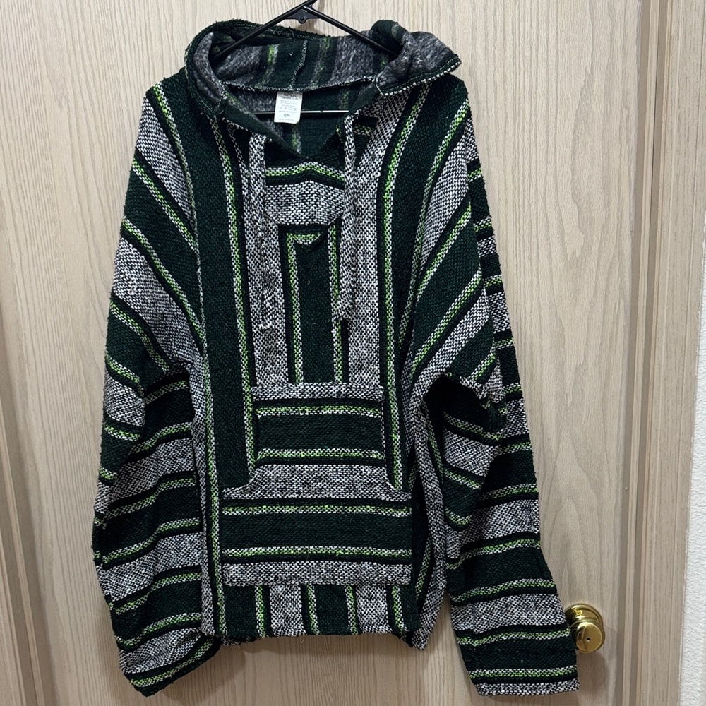 Striped Green and Gray Women’s Sweater